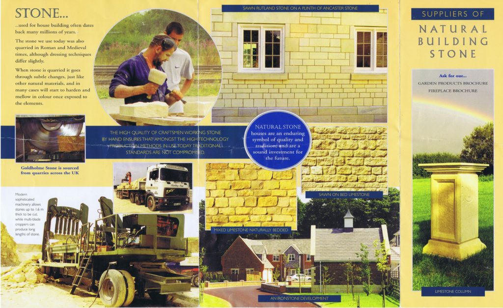 Stone Mason Lincolnshire limestone brochure from 20 years ago
